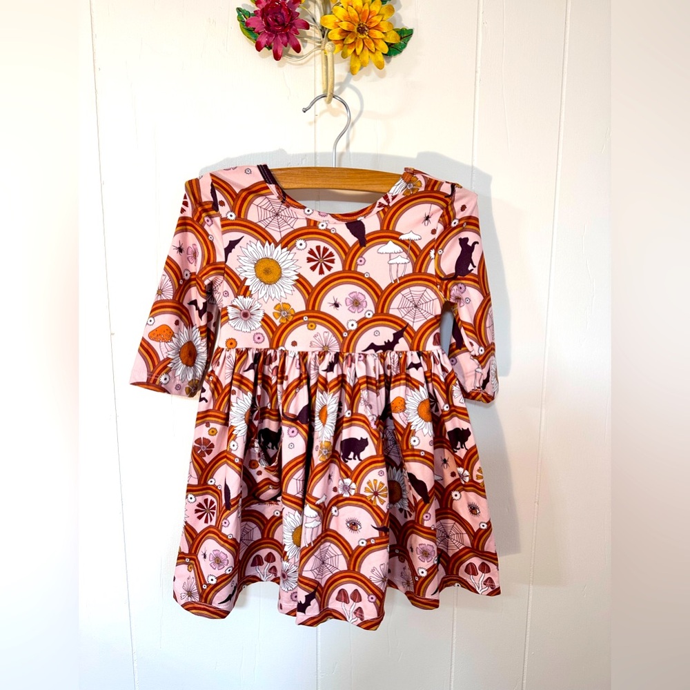 Mila & Rose Halloween Dress Spiders Cats Mushrooms 3T